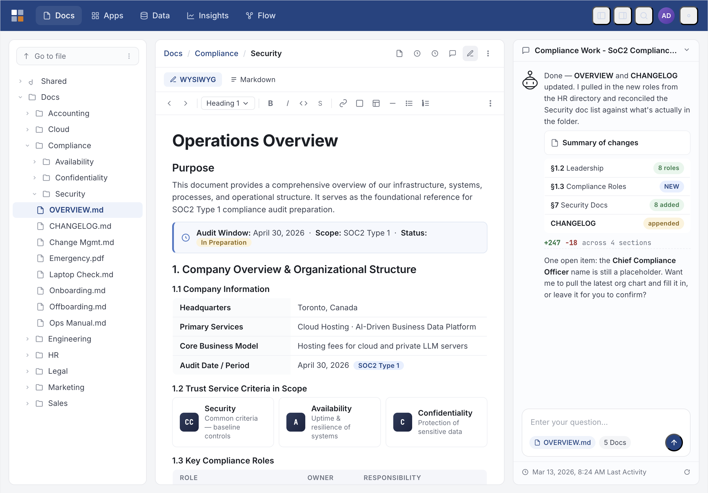WebPal 4 Dashboard - Compliance Management